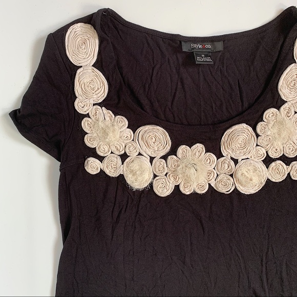 Style & Co floral embellishment tee